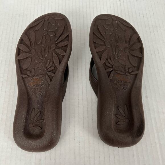 Oka B Okabashi Elle Brown Thong SlipOn Slides Flip Flop Sandal M (7-7.5) - Picture 9 of 10